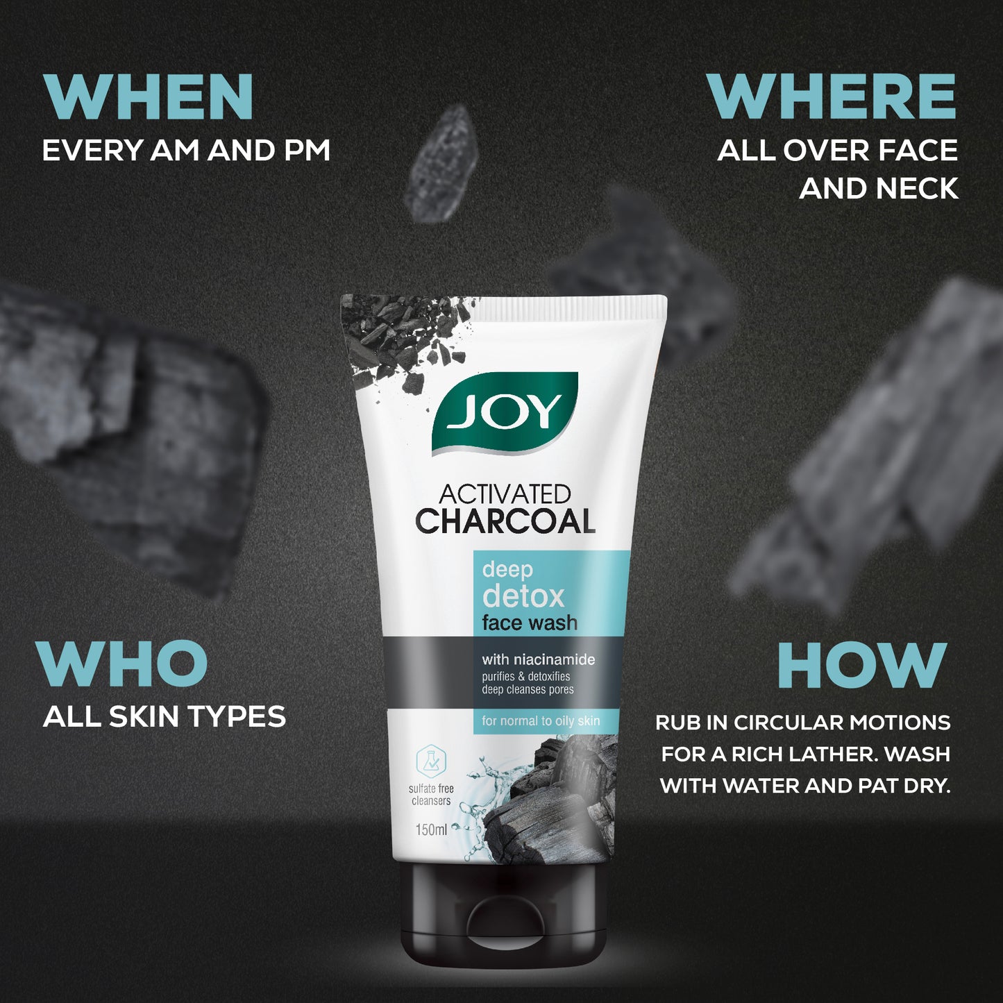 Activated Charcoal Skin Purifying + Deep Detox Face Wash