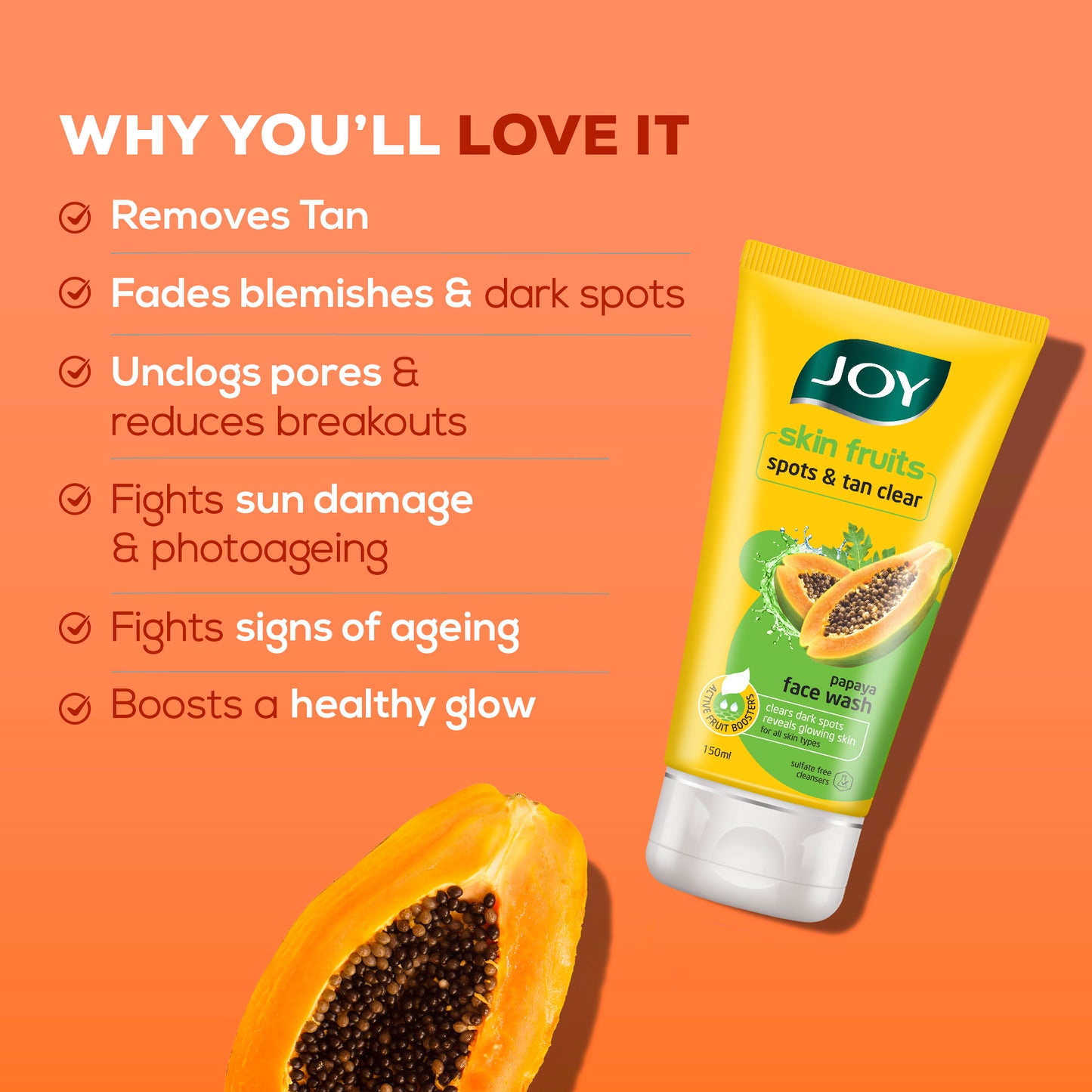 Skin Fruits Spots & Tan Clear Papaya Face Wash