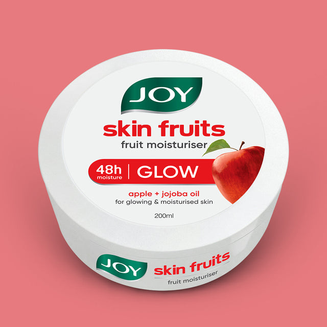 Joy Skin Fruits Moisturizer for Dry Skin (200ml), Skin Cream with Apple, Jojoba & Almond Oil