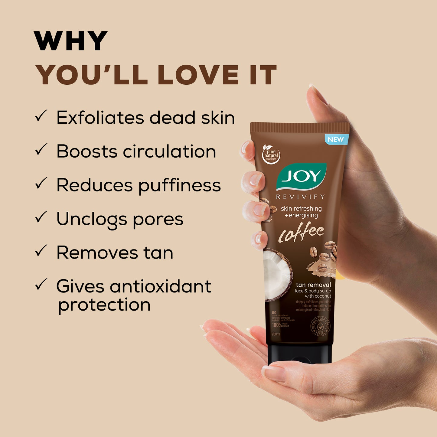 Skin Refreshing + Energizing, Anti-Pollution  Coffee Gel Scrub