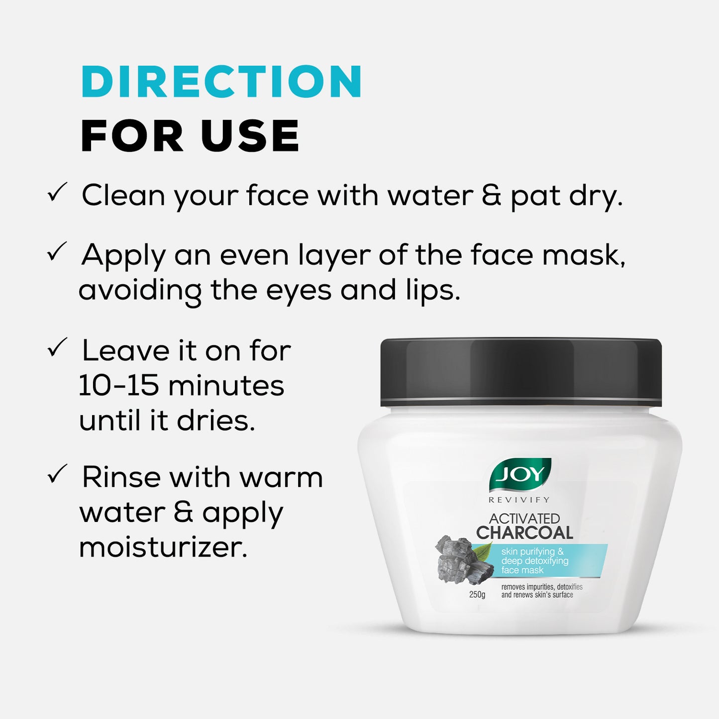 Activated charcoal Skin purifying + Detox face mask