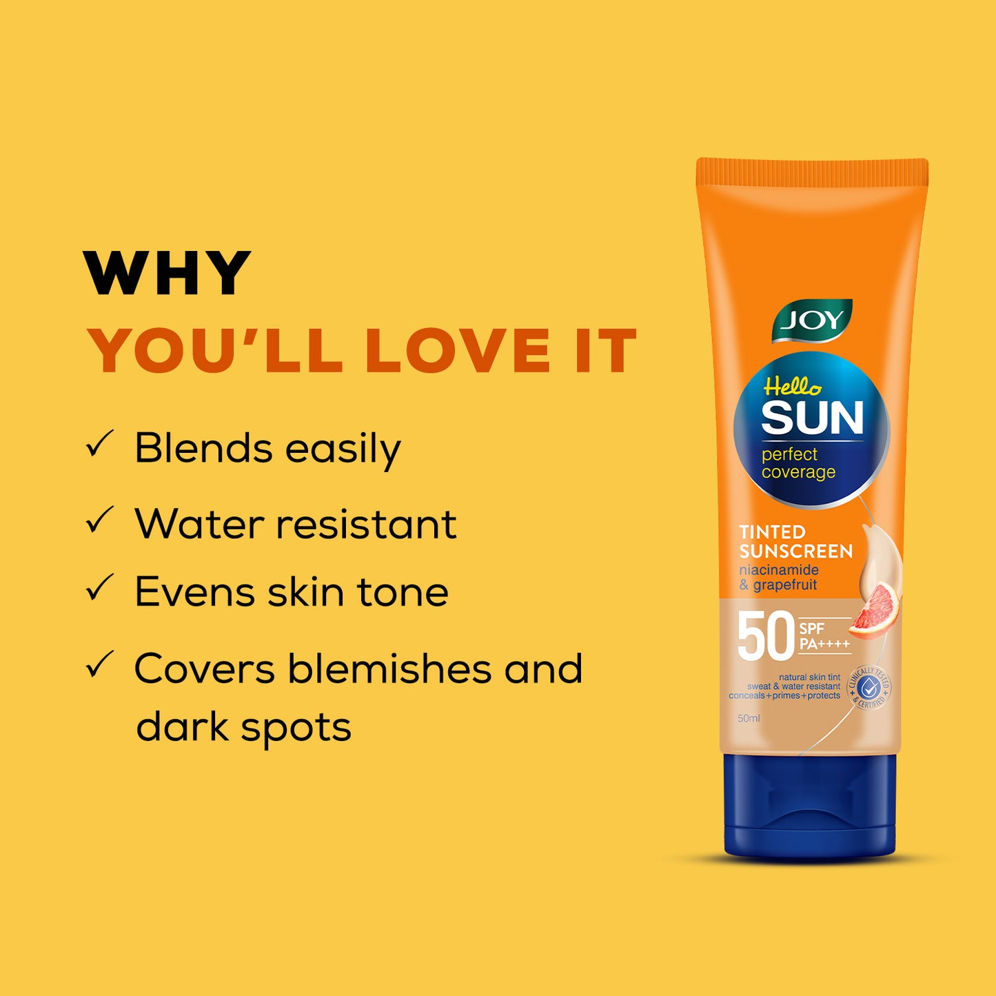 Hello Sun Perfect Coverage Tinted Sunscreen SPF 50 PA++++